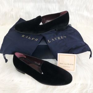 Ralph Lauren Mens Black Collis Velvet Slipper - 10